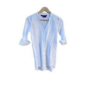Miley Cyrus Max Azria women's white long sleeve button down blouse medium